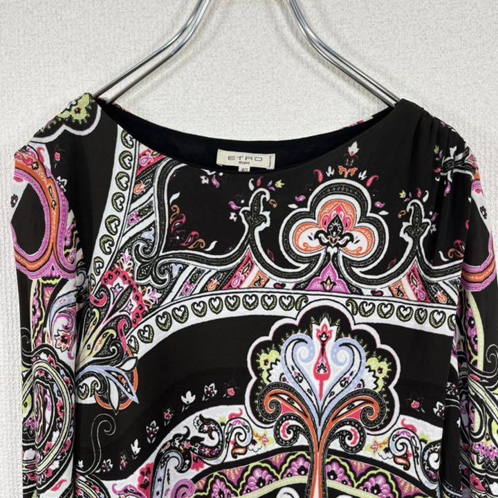 美品】エトロ/ETRO 長袖カットソー ペイズリー 総柄 イタリア製