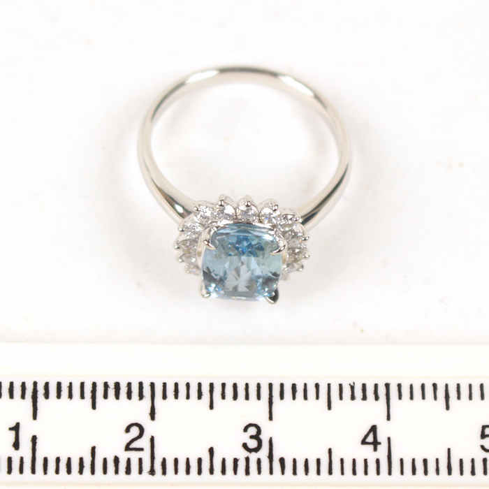 1.504/0.43ct アクアマリン リング 12号 Pt900 プラチナ ダイヤモンド