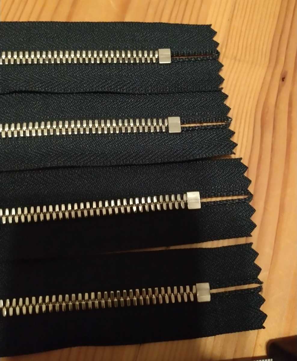 YKK エクセラ ファスナー 5番 4本セット ネイビー ニッケル EXCELLA