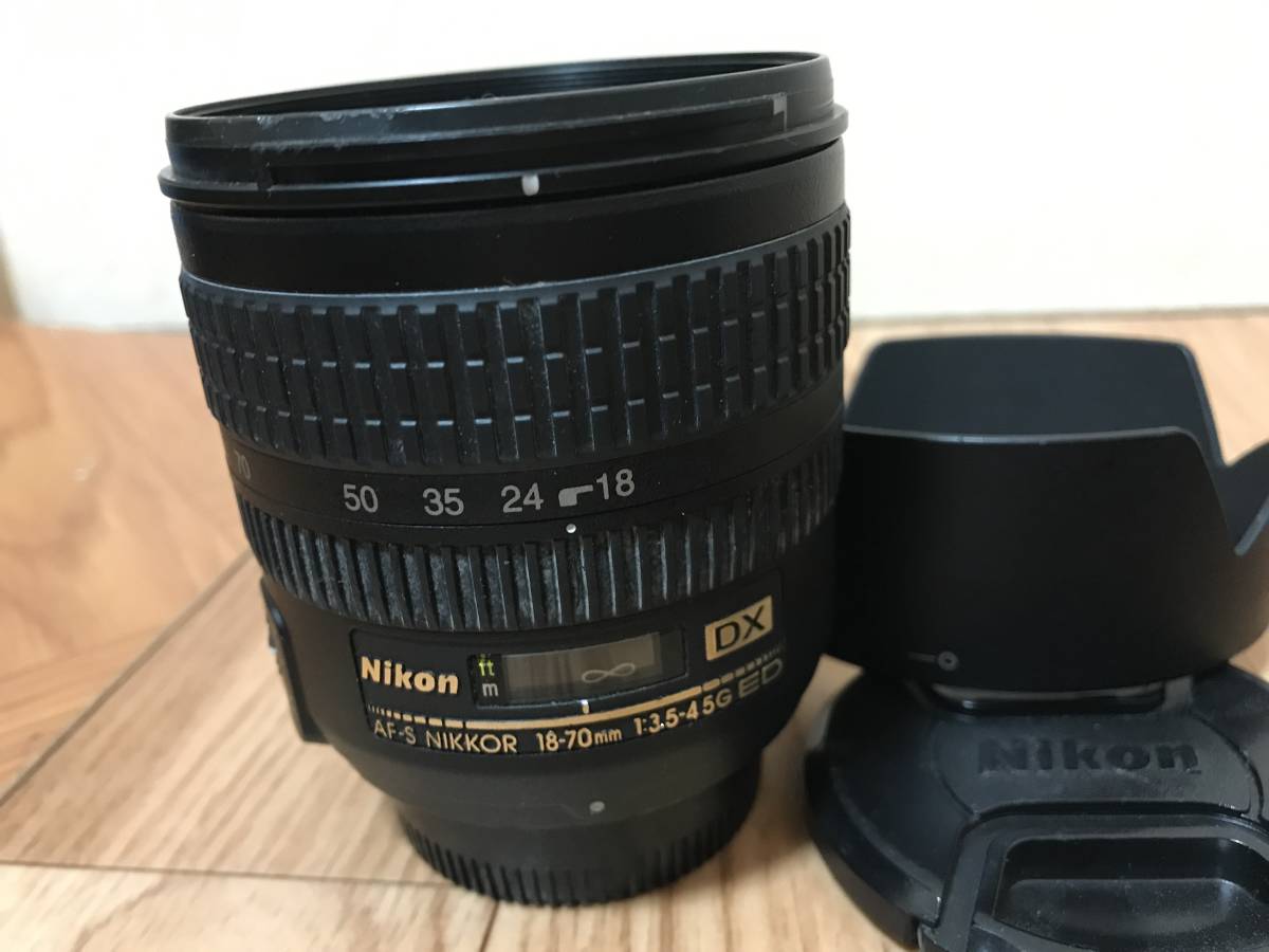 独特な ニコン AFーS NIKKOR フード付 ED 18-70mmF3.5-4.5G ニコン