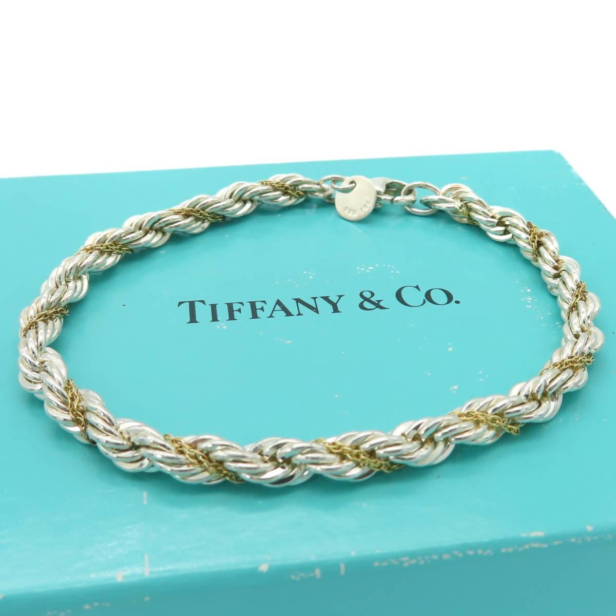 本物保証】 美品 希少 Tiffany&Co. PP28 SV925 K18 750 ブレスレット