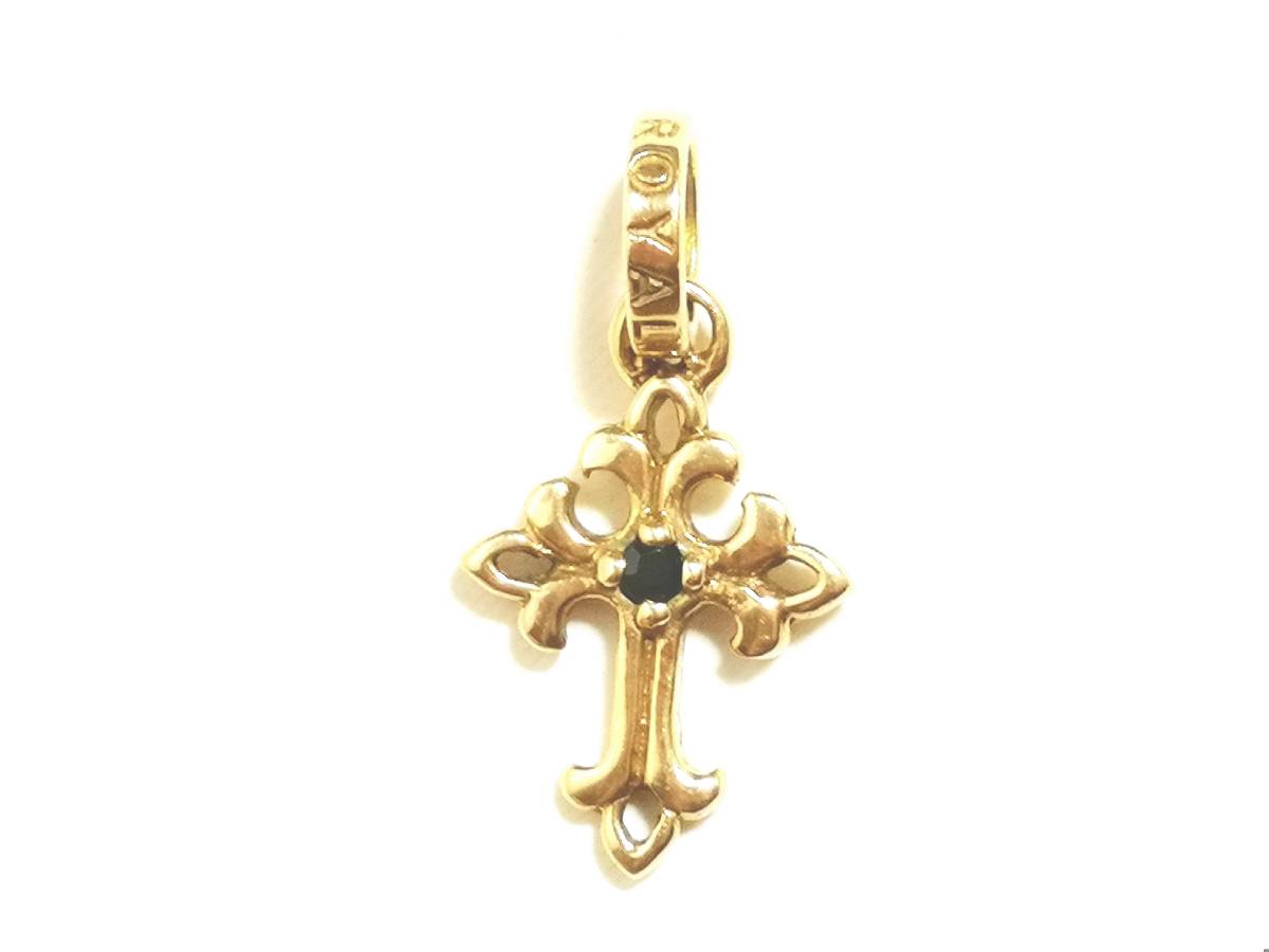 * редкость роскошный подлинный товар стандартный товар Royal Order 9K Gold Open FDL Tiny Cross открытый Thai колено Cross подвеска с цепью K9 Gold *