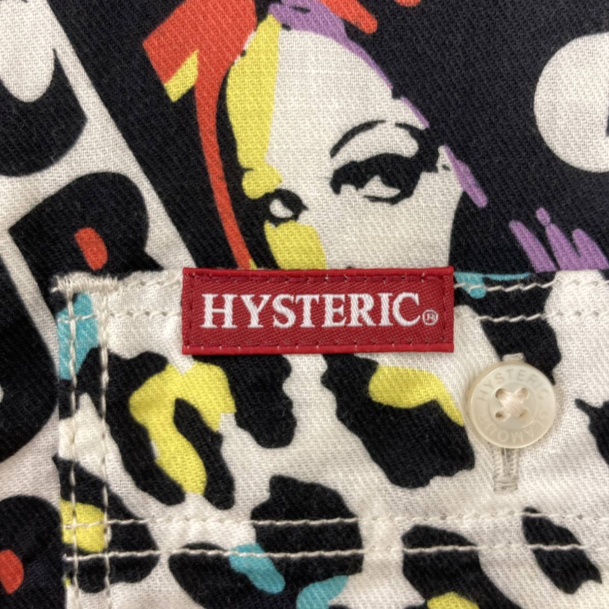 HYSTERIC GLAMOUR アメコミ レオパード 総柄 長袖 シャツ Sサイズ ヒステリックグラマー 豹柄 ロゴ セクシーガール archive 2070132_画像5