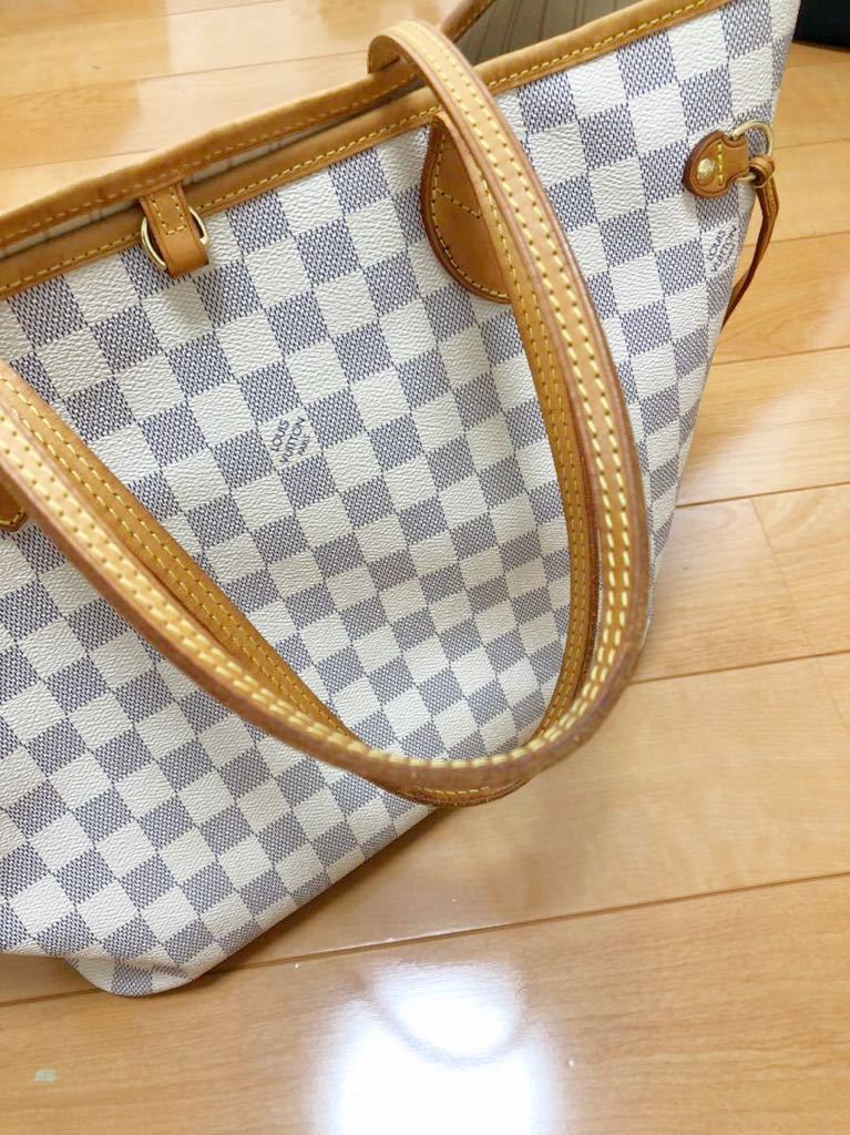 ヴィトン トートバッグ ネヴァーフルMM ダミエ アズール ホワイト