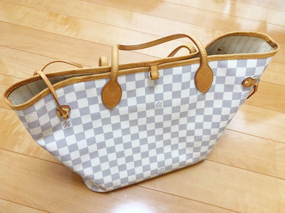 ヴィトン トートバッグ ネヴァーフルMM ダミエ アズール ホワイト