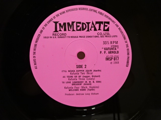 英国 原盤 P.P. Arnold Kafunta 1968年 スウィンギング・ロンドンLONDON MODSのご用達のSOUL R&B 名盤 初回マト1Y/2Y UK. ORG. ORIG.　_画像7