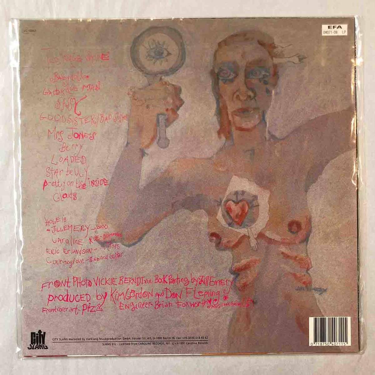 ■1991年 Germany盤 オリジナル 新品 HOLE - Pretty On The Inside 12”LP EFA 04071-08 City Slang NIRVANA_画像2