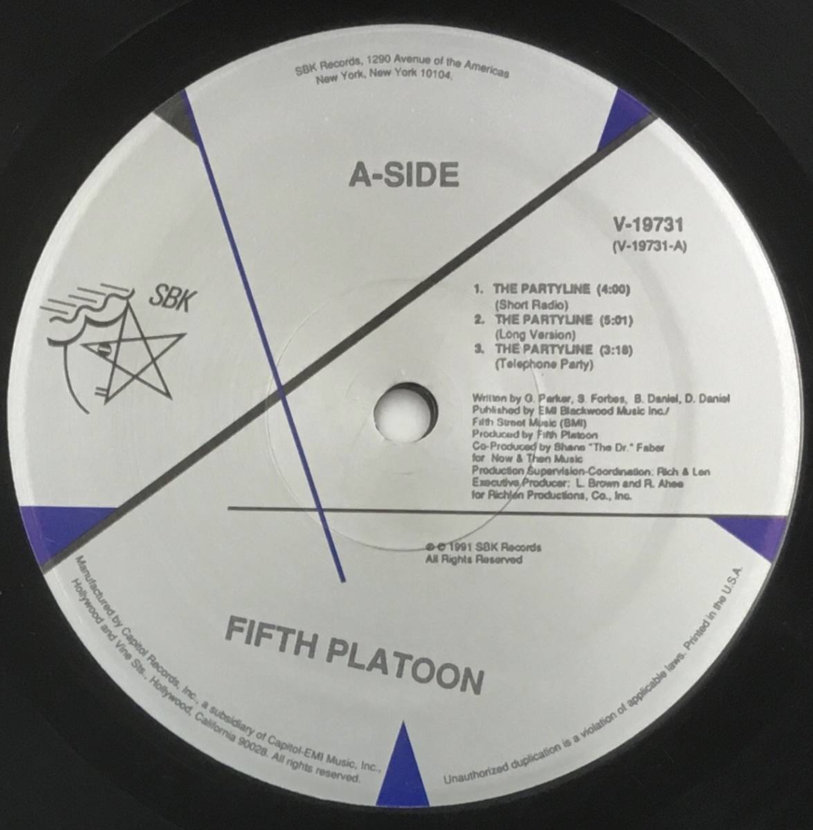 12” FIFTH PLATOON / The Partyline V-19731 US Original Vinyl フィフス・プラトーンの画像3