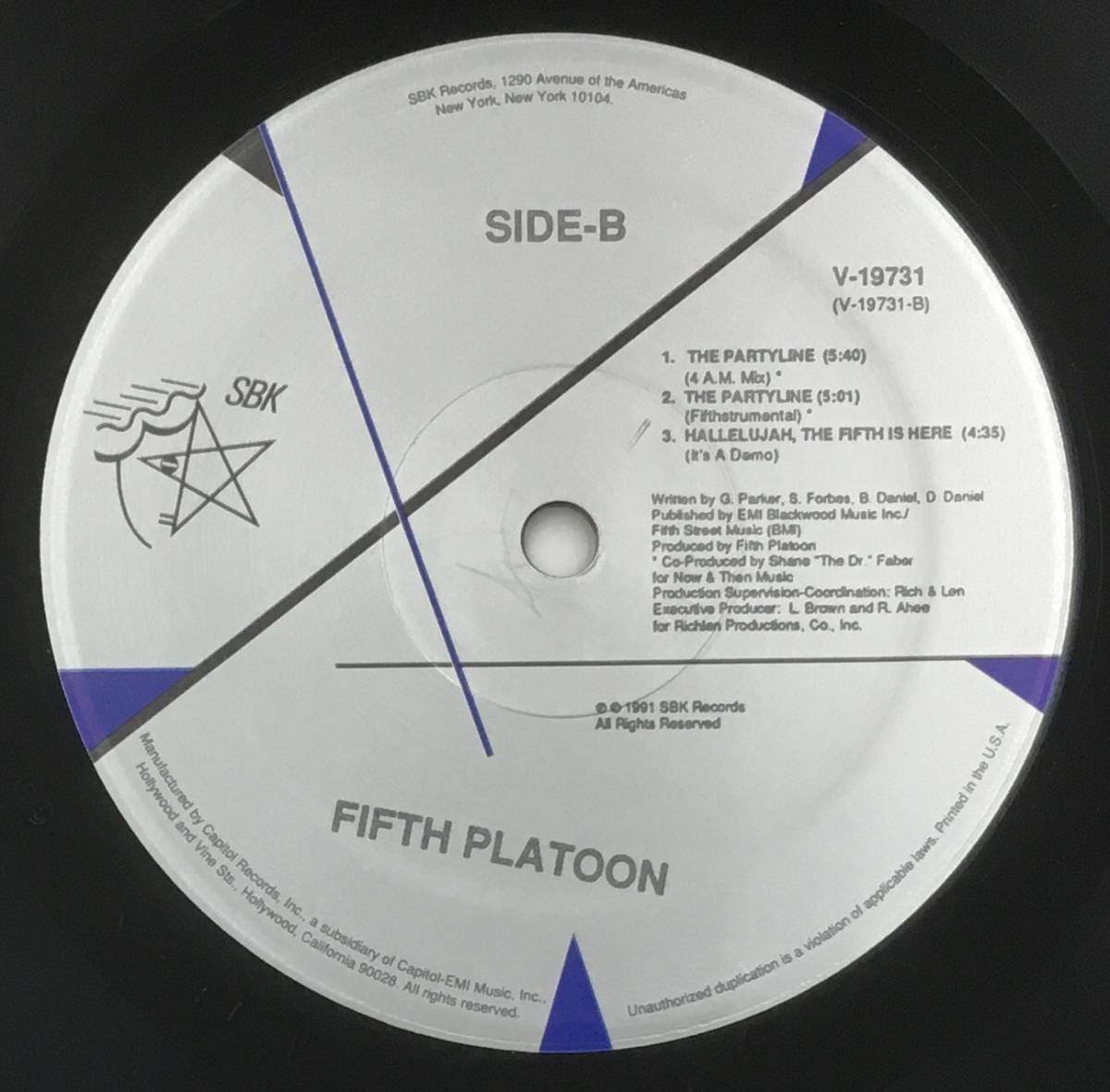 12” FIFTH PLATOON / The Partyline V-19731 US Original Vinyl フィフス・プラトーンの画像4