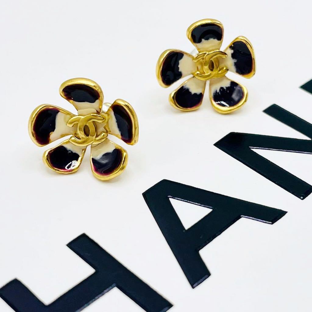CHANEL ピアス ゴールド フラワー カメリア ココマーク 03P レア
