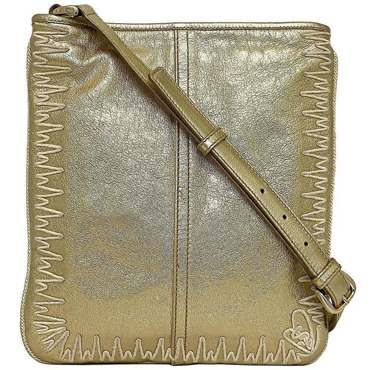 イヴ サンローラン ショルダーバッグ ゴールド 美品 レザー YVES SAINT