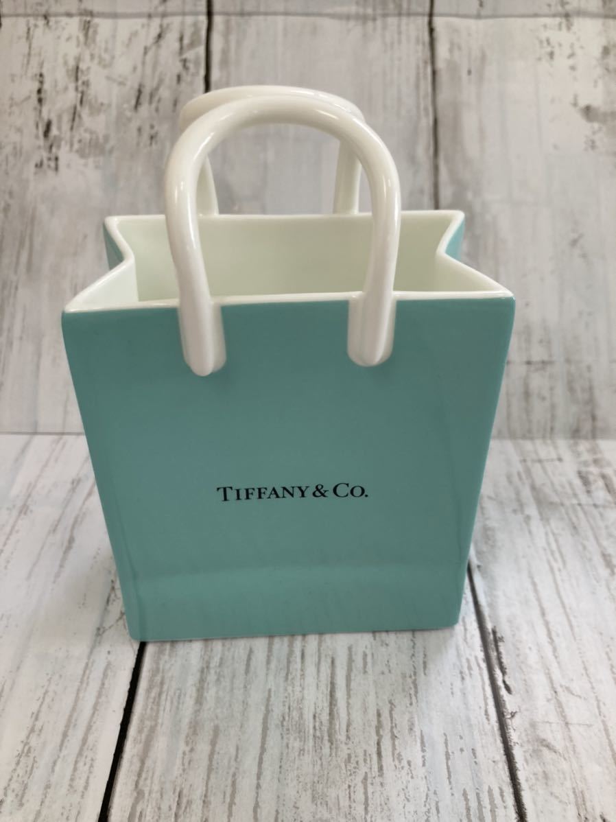 ティファニー TIFFANY ショッピングバッグ型 オーナメント 花瓶 小物入れ-