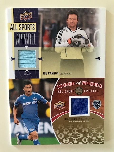 MLS（アメリカサッカーリーグ）ROGER ESPINOZA(ホンジュラス代表)、JOE CANNON(アメリカ代表)　ジャージカード　2枚セット_画像1