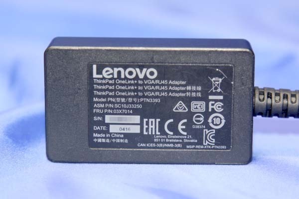 ★全国送料無料/10個入荷★ Lenovo/レノボ ThinkPad OneLink+to VGA/RJ45 アダプター ★PTN3393★ 51547S_画像2