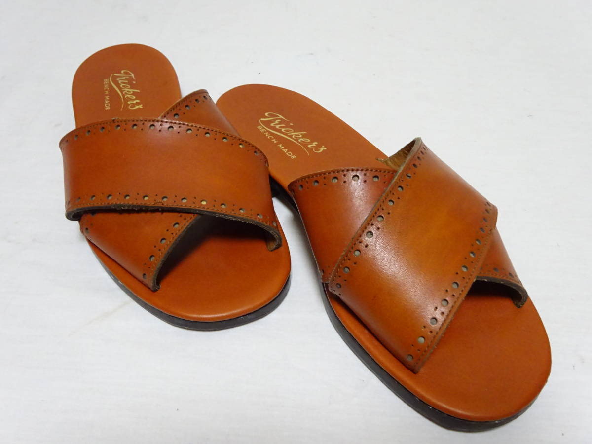 Tricker`s Tricker's leather sandals shoes Vintage lady's UK4 23.5cm rank ENGLAND made Britain made 