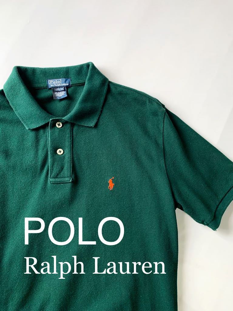 美品 POLO Ralph Lauren ヨーロッパ セールス品 ポロシャツ ボーイズ L 16-18 ポロ ラルフローレン 鹿の子 半袖 RALPH LAUREN KID'S 子供_画像1
