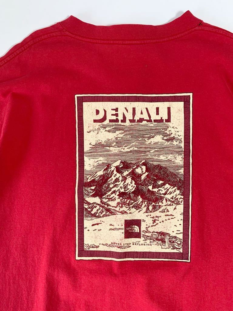 レア! 希少 名作 THE NORTH FACE USA製 DENALI Tシャツ ROCKSOLID ビンテージ ノースフェイス デナリ 雪山 バックプリント アメリカ製 _画像6