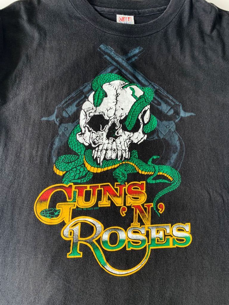 希少 レアプリント '92 GUNS'N'ROSES ガンズ&ローゼズ 92年 BLACK