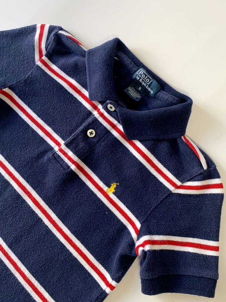 POLO Ralph Lauren ユーロセールス品 キッズ用 半袖 ポロシャツ 子供服 鹿の子 マルチボーダー柄 100〜110相当 ポロ ラルフローレン ポニー