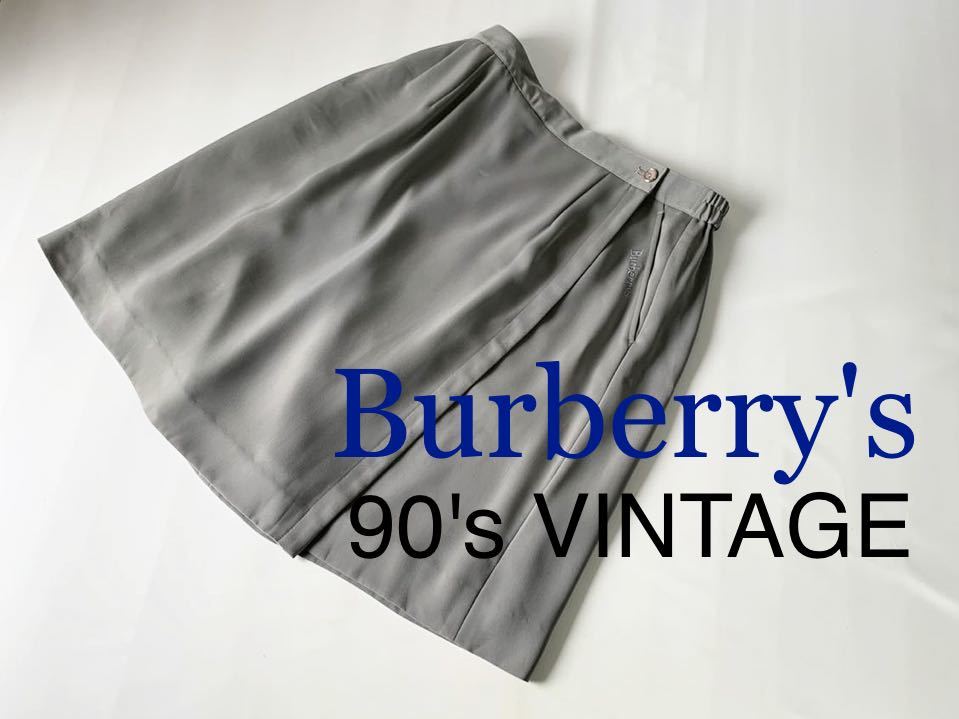 90年代 VINTAGE BURBERRY キュロットスカート 90's ビンテージ Burberry's オールド バーバリー グレー サイズ15 スカート ボトムス_画像1