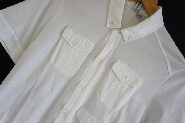 【即決】NEIL BARRETT SHIRT ニールバレット メンズ 半袖シャツ カットソー生地 白系 サイズ:S ポルトガル製【710714】_画像2