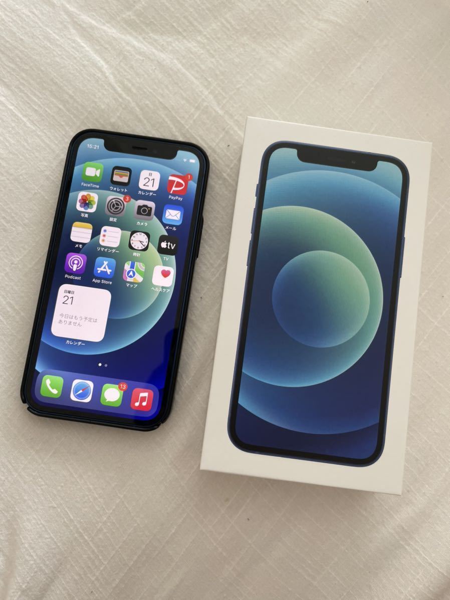 注目ショップ iPhone 12 ブルー 128 GB SIMジャンク スマートフォン本体