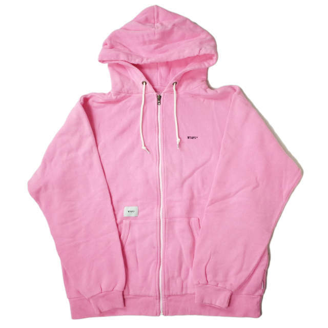 WTAPS ダブルタップス 21SS 日本製 FLAT / ZIP UP HOODED / COTTON スウェットジップアップパーカー 211ATDT-CSM09 01(S) PINK g6797