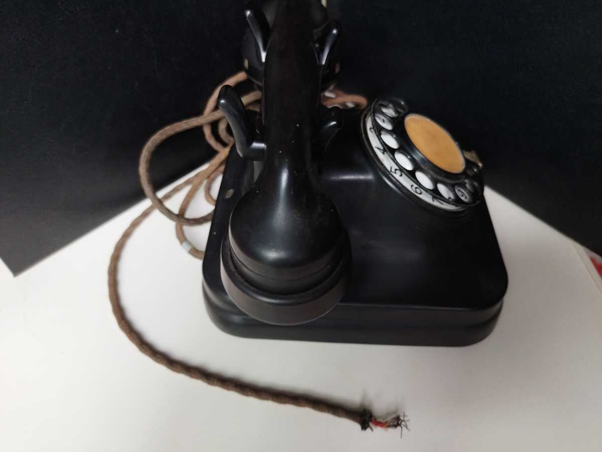  black telephone Showa Retro 3 number A automatic type antique Vintage desk collection dial type that time thing objet d'art rare telephone machine interior objet d'art 