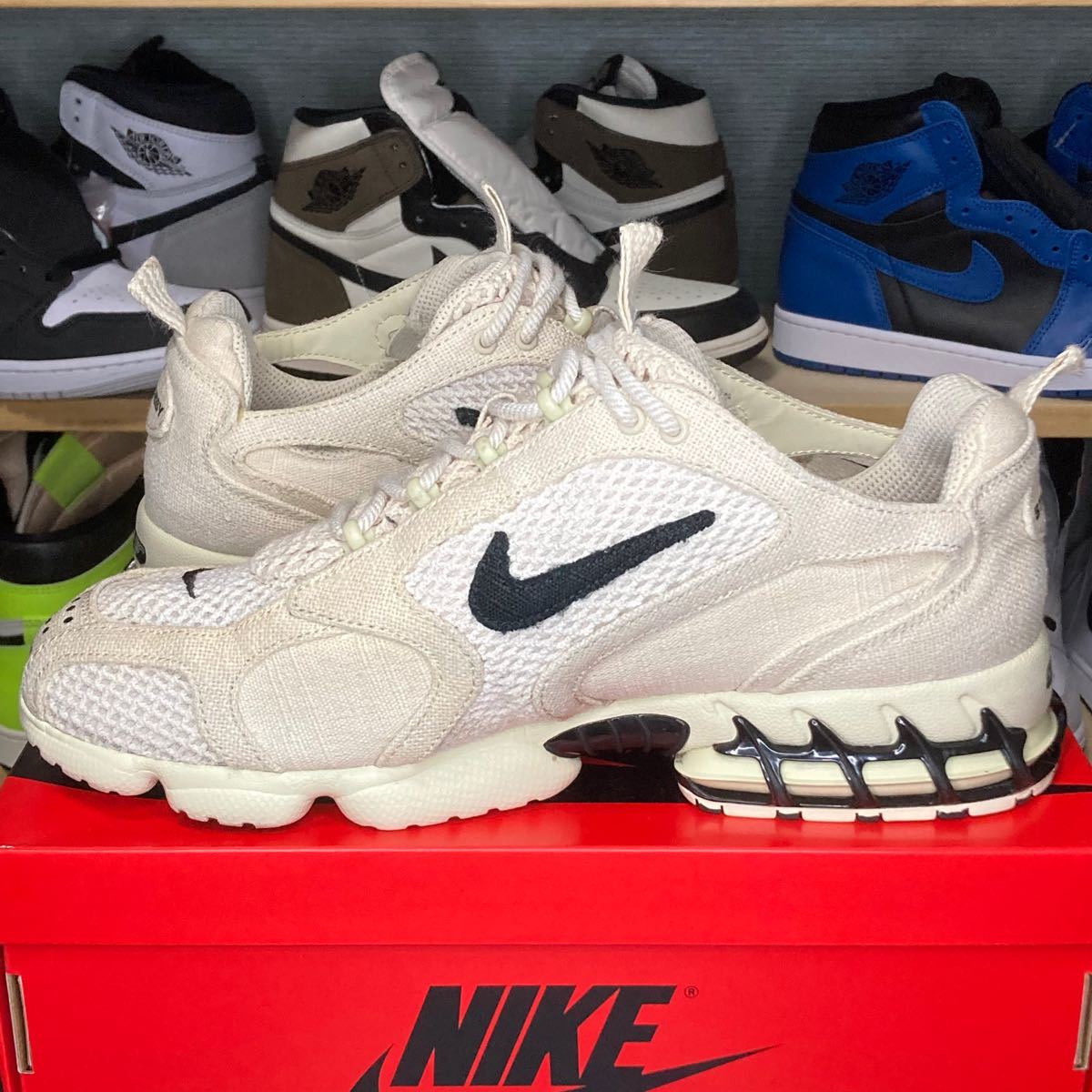 極レア NIKE × STUSSY 29cm ナイキ エアズーム スピリドン ケージ2 ステューシー フォッシル 希少サイズ