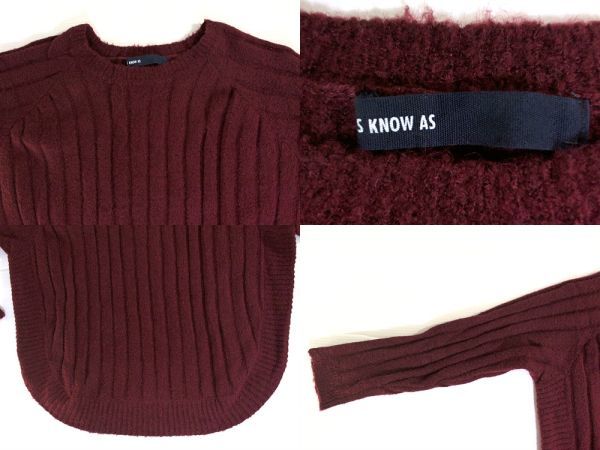 * As Know As *AS KNOW AS* knitted sweater dark red acrylic fiber braided pattern free?* defect have 