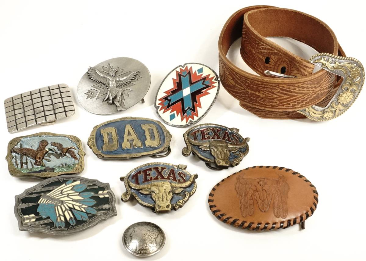  american Vintage belt buckle collection Great American Buckle*Siskiyou*Arroyo Grande Buckle all 12 point HNO