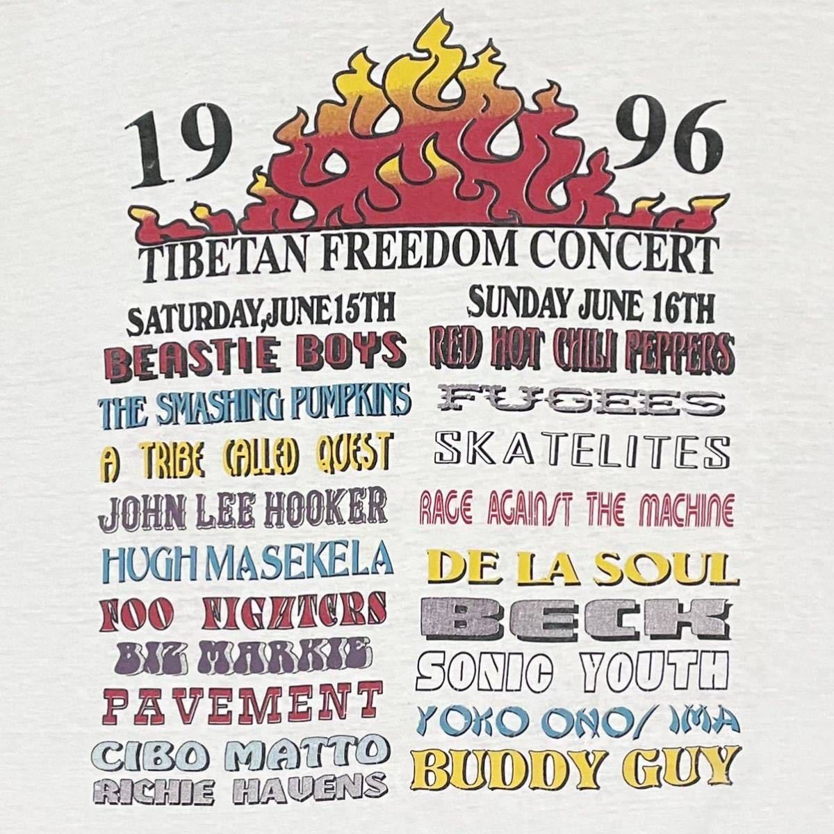 Tシャツ 1スタ レア 1996年 90s Tibetan Freedomconcert ビンテージ Tシャツ レッチリ バンド Usa製 Lollapalloza Beastie Boys Sonic Youth Iptc Net Br