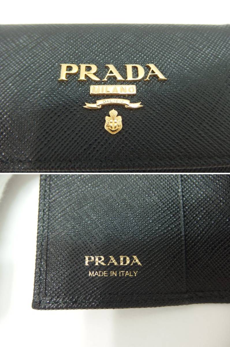 PRADA プラダ サフィアーノ 4連 キーケース ブラック 4-11088_画像9