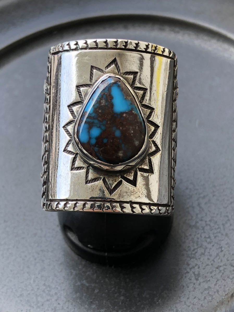 High grade Bisbee turquoise ring by Quaid Shorty 一番最安 指輪