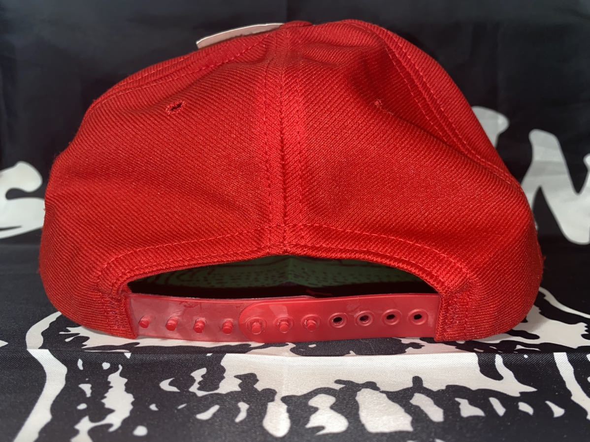 新品未使用タグ付き　made in USA USMC ONE SIZE FITS ALL CAP EAGLE CREST製　RED ②_画像5