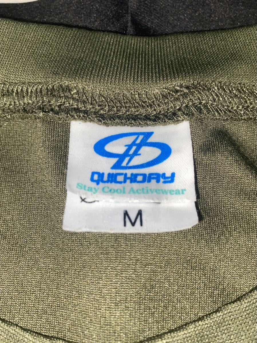 中古 USMC alpha company ドライTシャツ Mサイズ ODの画像3
