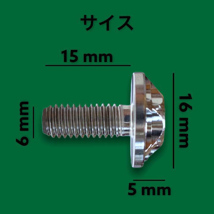 F1057 ナンバープレート用 チタン合金製ボルト 4本 メタリックシルバー_画像3