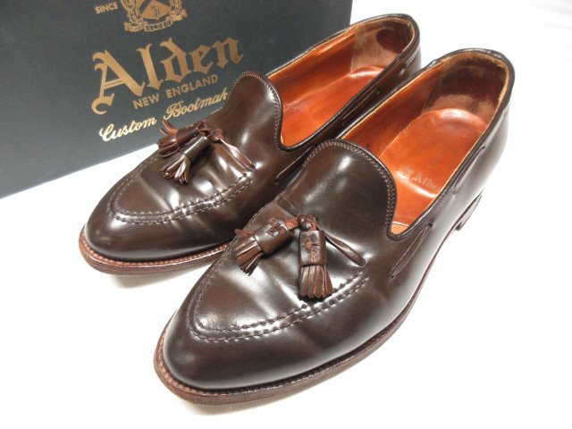 ■【ALDEN オールデン】 BOOTMAKER EDITION 36630 シガーコードバン タッセルローファー シューズ 靴 (メンズ) size9.5D 茶系 ★8MZA0709★