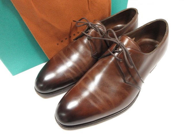 □超美品 【エドワードグリーン EDWARD GREEN】 プレーントゥ 外羽根