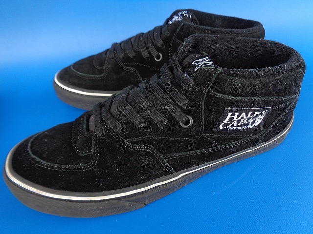 11536■美品 VANS HALFCAB バンズ ハーフキャブ 黒 白 スエード レザー US 7.5 25.5 cm ビンテージ