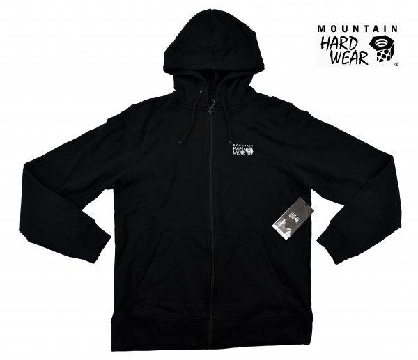 送料無料1★Mountain Hardwear★マウンテンハードウェア Standard MHW Logo フルジップフーディ size:S ブラック