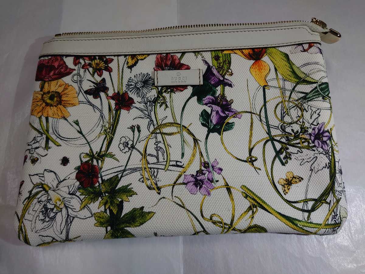 GUCCI 花柄クラッチバッグポーチ 新品同様_画像1