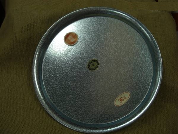 * rare [ prompt decision ] new goods unused Showa Retro 36cm light blue aluminium alloy circle tray tray 