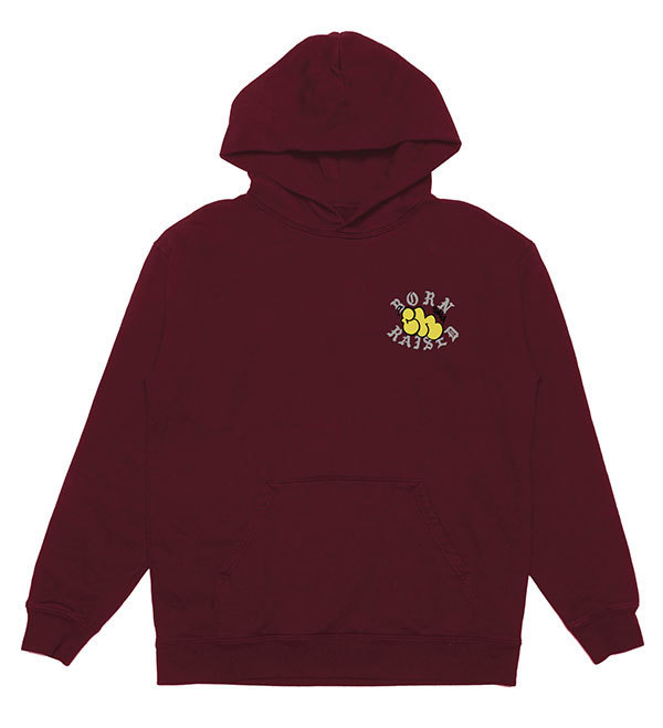 BornxRaised (ボーンアンドレイズド) パーカー プルオーバー CHAKA THROWIE HOODY BURGUNDY_画像2