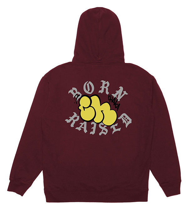 BornxRaised (ボーンアンドレイズド) パーカー プルオーバー CHAKA THROWIE HOODY BURGUNDY_画像1