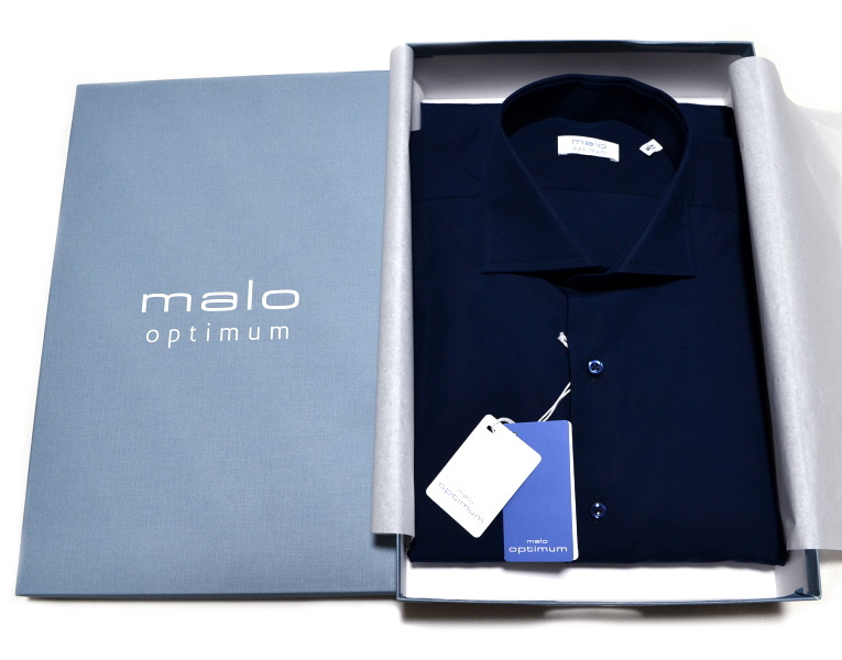 【新品】定価86,900円程 フィレンツェ最高峰 malo マーロ 高級ドレスシャツ 41/16（L～LLサイズ程度）ホリゾンタルカラー B品特価 7420_画像1