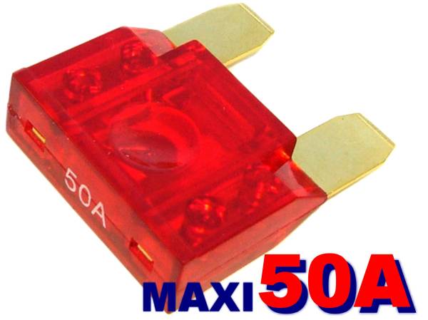 MAXI 大型 ヒューズ50A,平型 ヒューズ/オーディオ,アンプ,ウーハー/カマロ,コルベット,フォード,マスタング,フォーカス,エクスプローラーの画像1