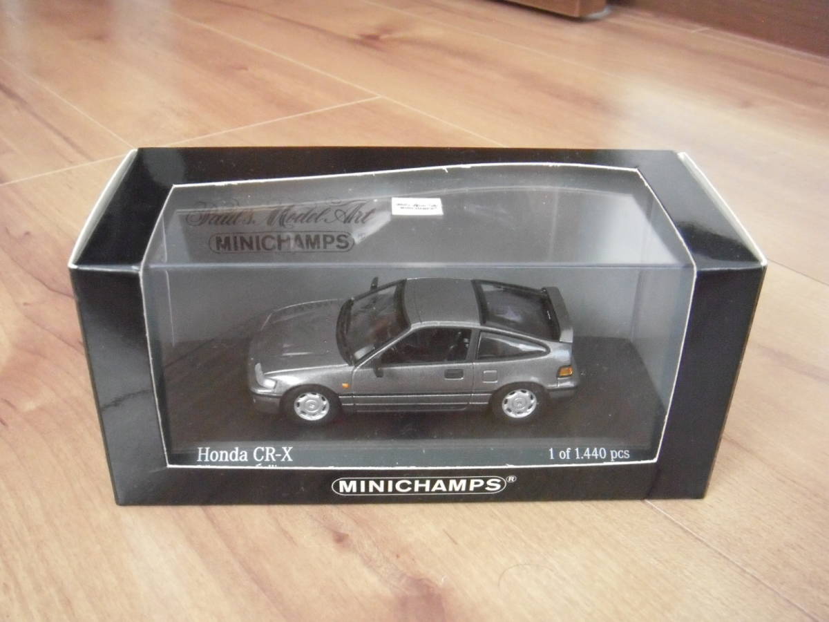 ミニチャンプス　ホンダ　CR-X　ミニカー　1989　グレー　灰色　HONDA