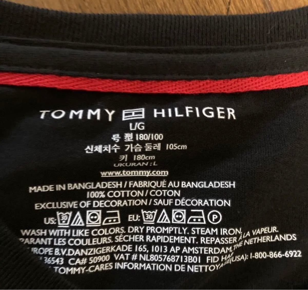 TOMMY HILFIGER トミーヒルフィガー　半袖Tシャツ　ブラック　Ｌサイズ（日本サイズXL相当）　新品タグ付き