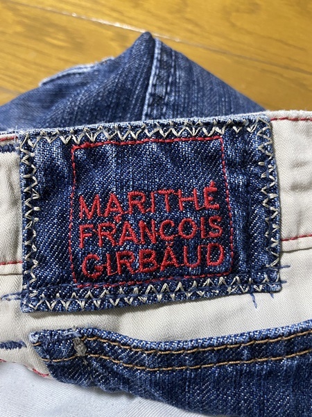  прекрасный товар *[MARITHE FRANCOIS GIRBAUD] мульти- карман голубой Denim шорты шорты L Мали te franc sowa Jill bo-